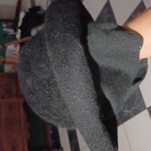 Henry Pollack Melosoie Black Wool Dress Hat Vintage, cloth stretch ear cover